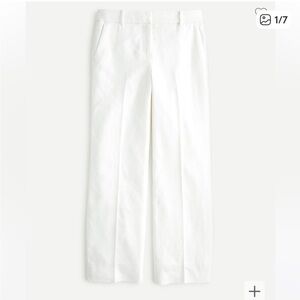 J. Crew NWT Peyton Pants Stretch Linen White Wide Leg Size 8